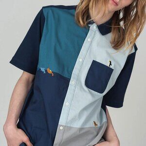 Graniph Sea Creatures Color Block Shirt Size M